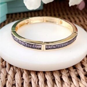 Park Lane Lush Gold and Purple Baguette Crystal Bracelet